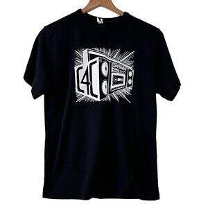 Alternative Black Graphic T-Shirt C4C Boombox Short Sleeves Medium